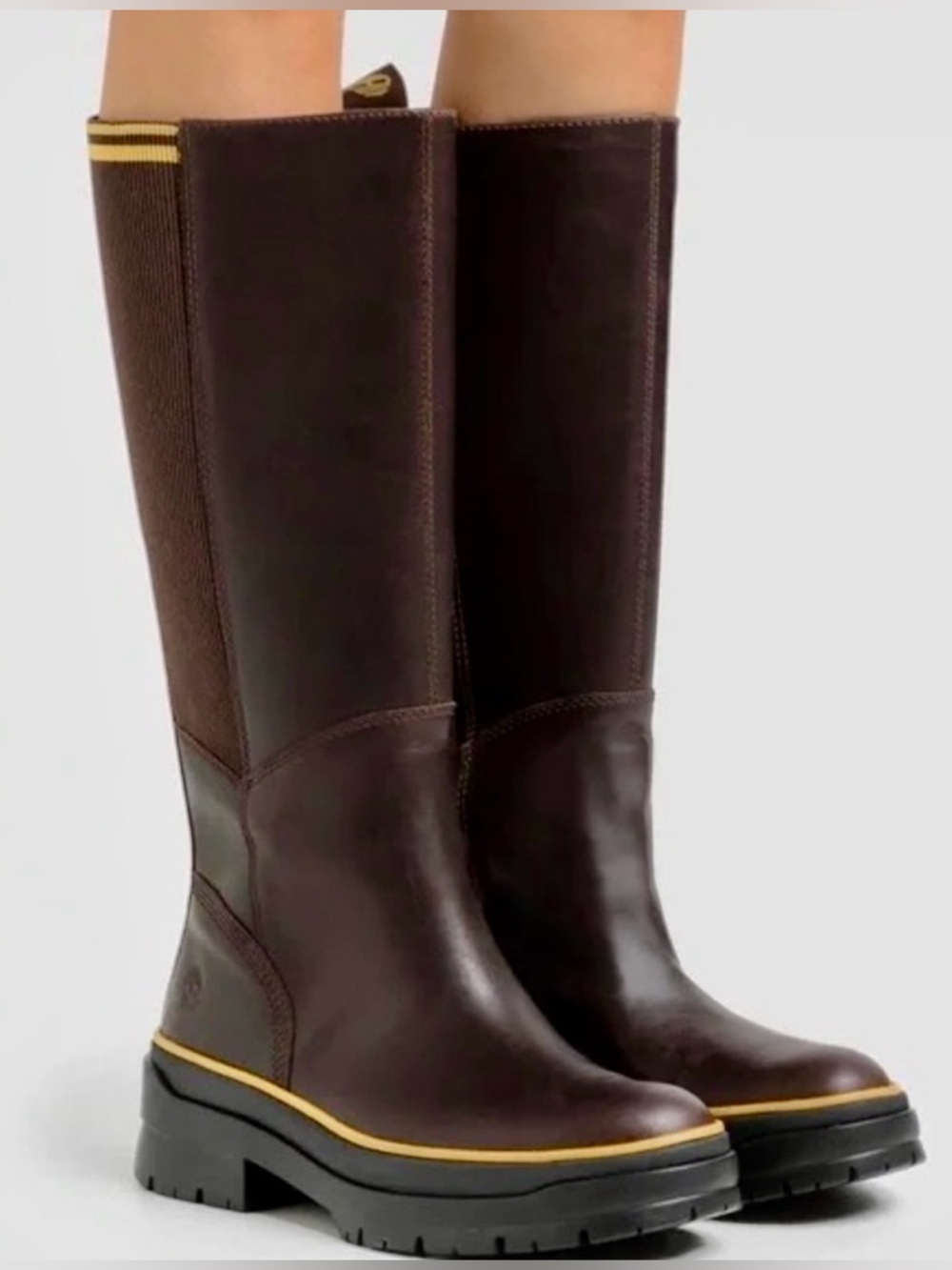 TIMBERLAND Malynn Waterproof Tall Boots Brown Full Grain Leather